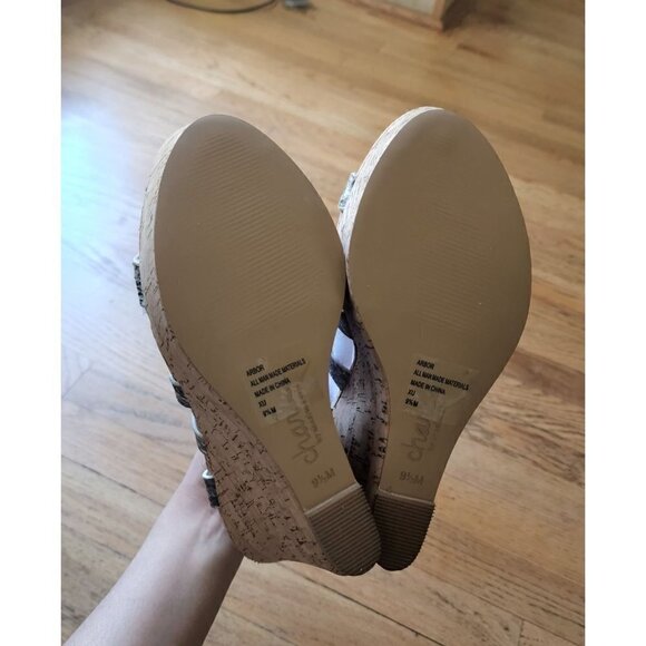 CHARLES BY CHARLES DAVID Faux snake print Arbor wedge sandal size 9.5 - Picture 7 of 8